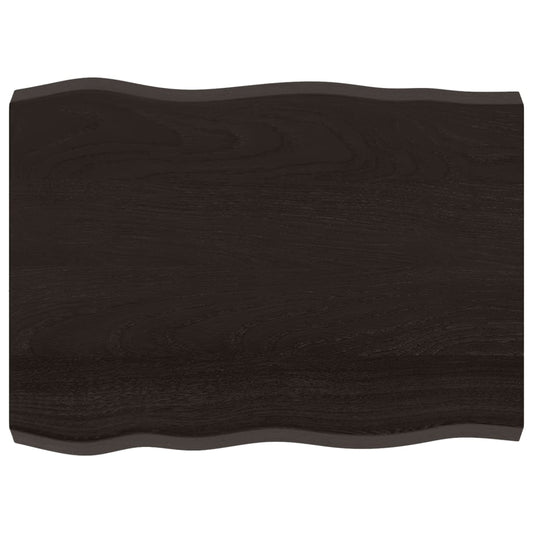 Tischplatte 80x60x(2-6) cm Massivholz Behandelt Baumkante