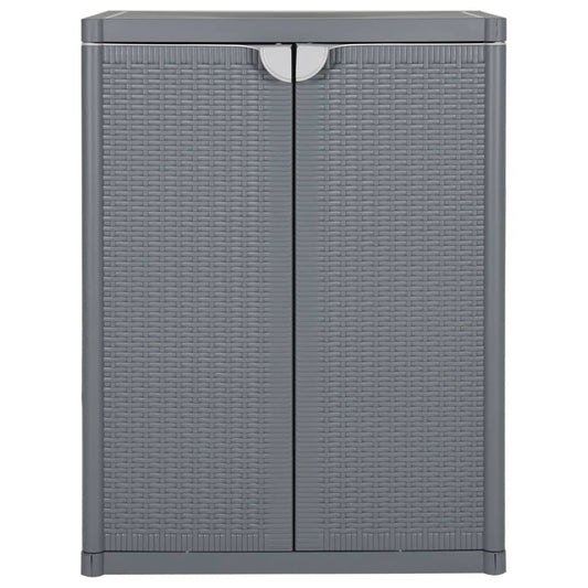 Gartenschrank Grau 65x45x88 cm PP Rattan-Optik