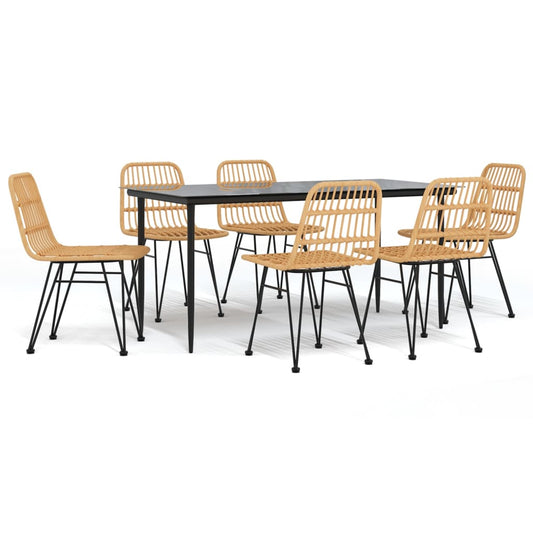 7-tlg. Garten-Essgruppe Poly Rattan