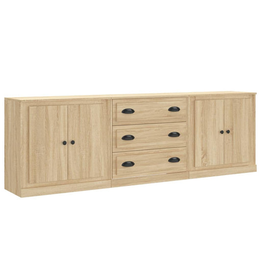 Sideboards 3 Stk. Sonoma-Eiche Holzwerkstoff