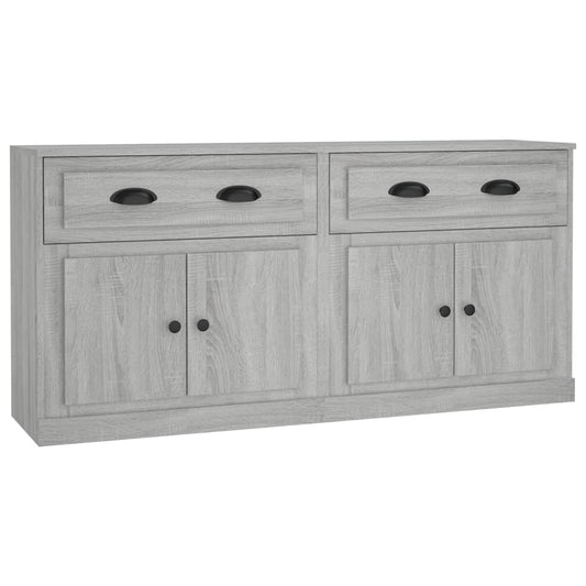Sideboards 2 Stk. Grau Sonoma Holzwerkstoff
