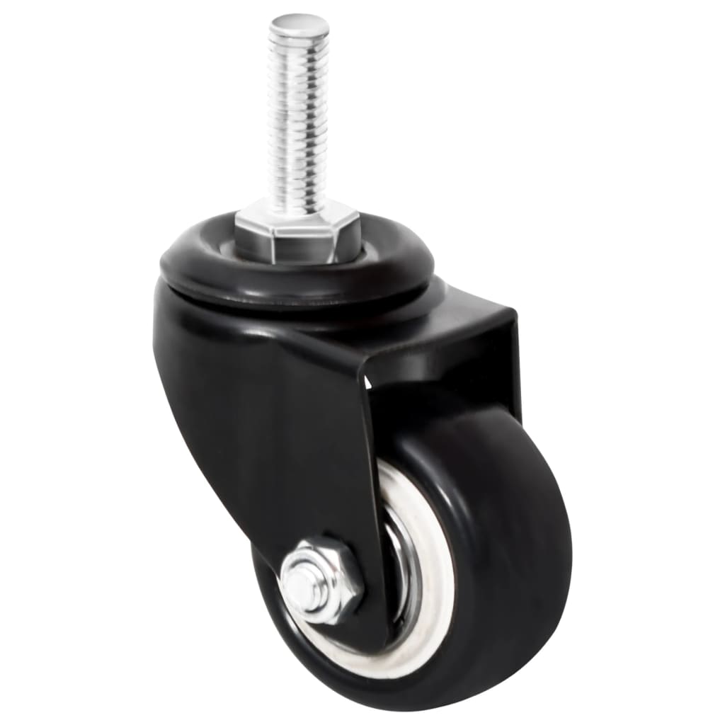 Rollen für Pflanzkübel 4 Stk. Schwarz 8x3,5x8 cm Eisen