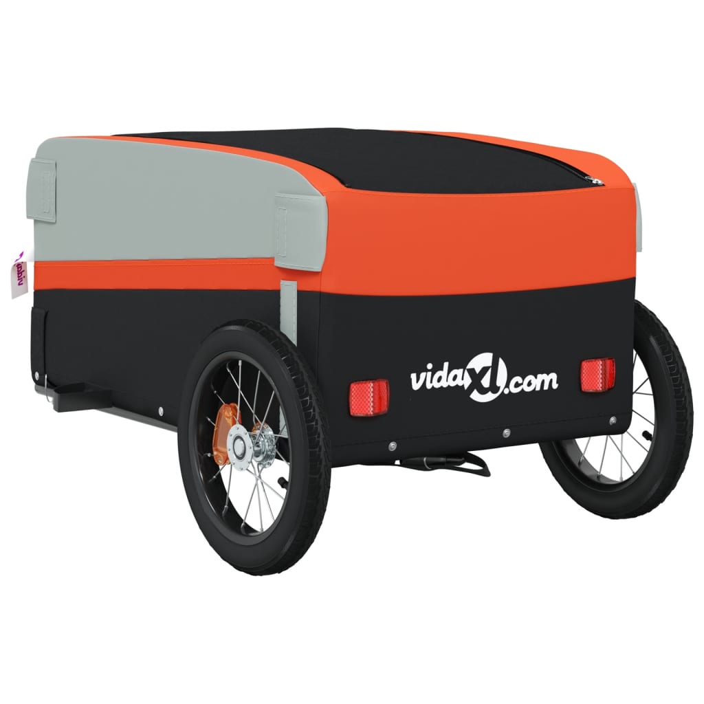 Cykeltrailer Sort og Orange 30 kg Jern