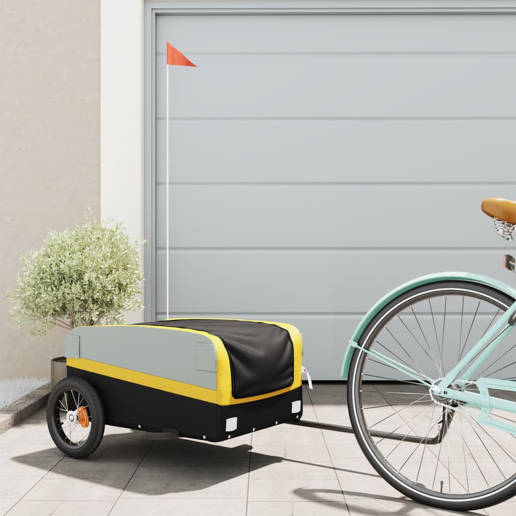 Cykeltrailer Sort og Gul 30 kg Jern