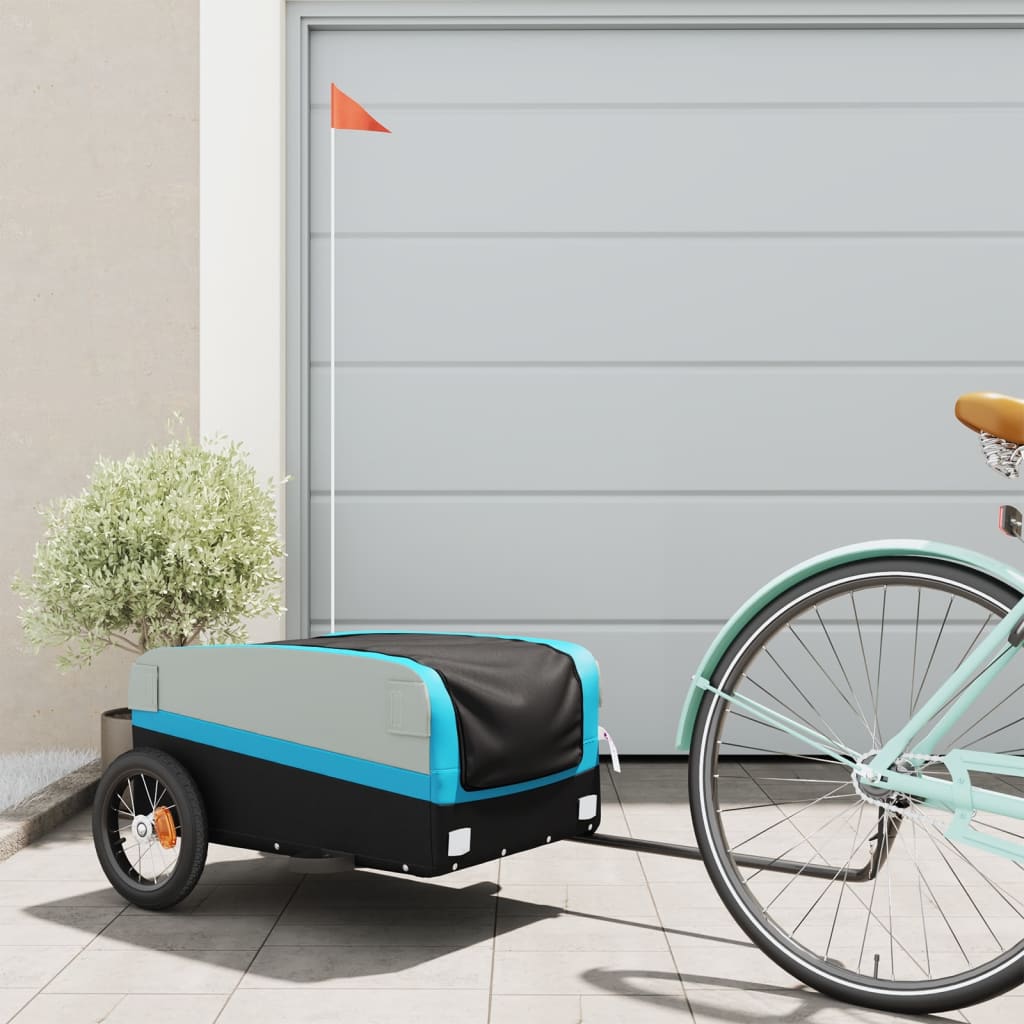Cykeltrailer Sort og Blå 30 kg Jern