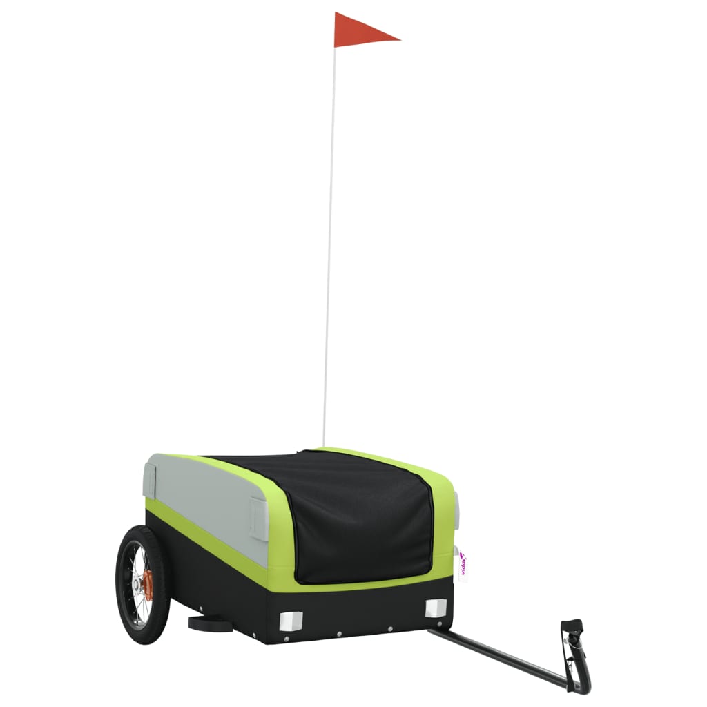 Cykeltrailer Sort og Grøn 30 kg Jern