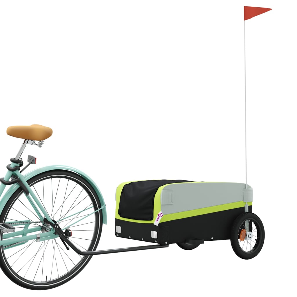 Cykeltrailer Sort og Grøn 30 kg Jern