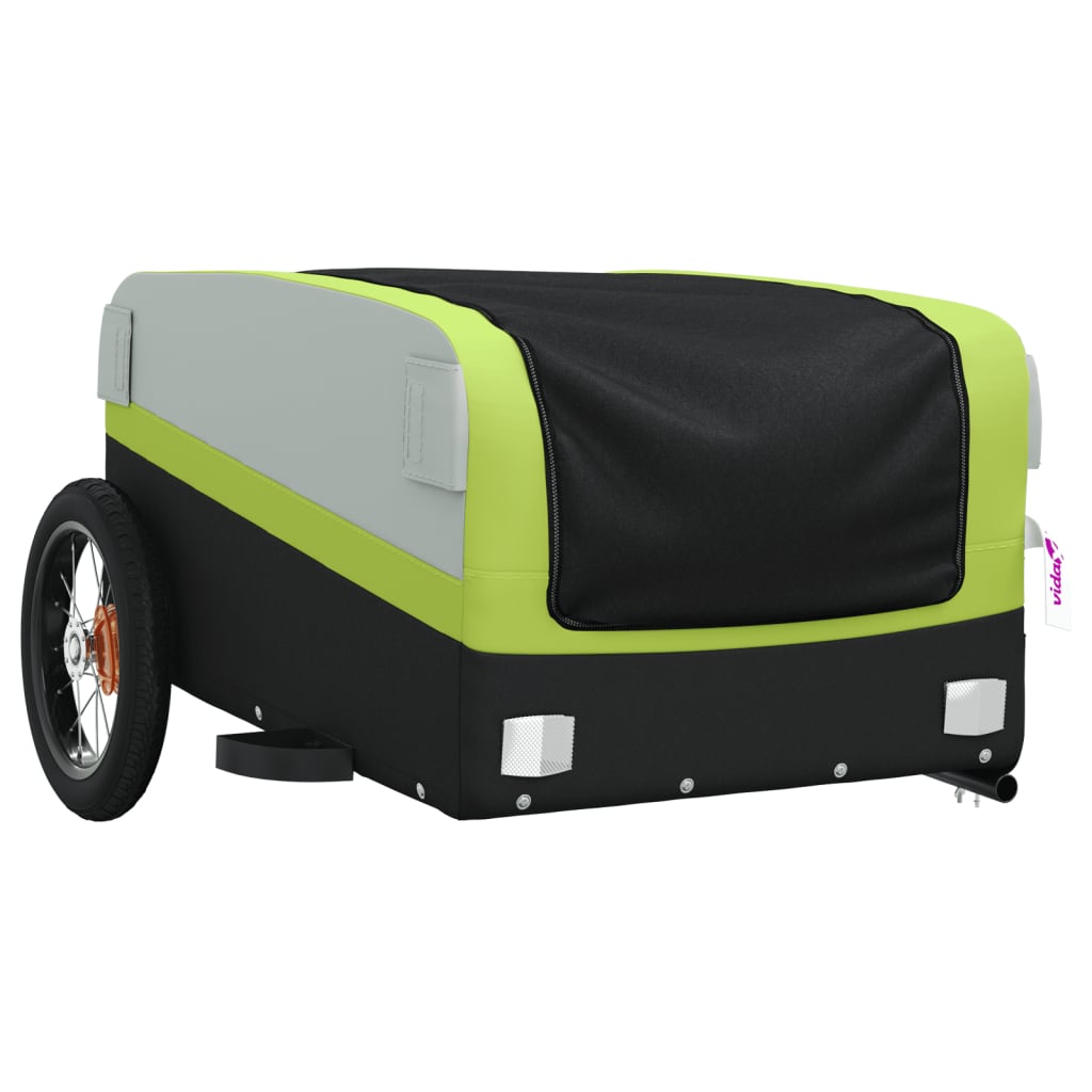 Cykeltrailer Sort og Grøn 30 kg Jern