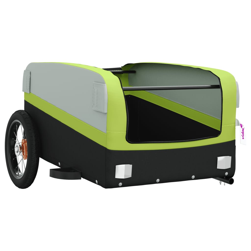 Cykeltrailer Sort og Grøn 30 kg Jern