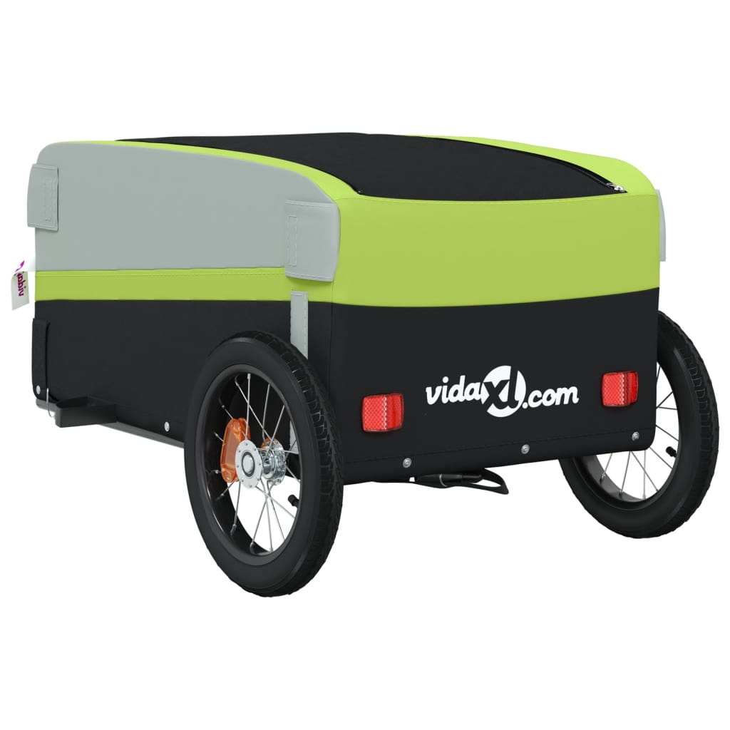 Cykeltrailer Sort og Grøn 30 kg Jern