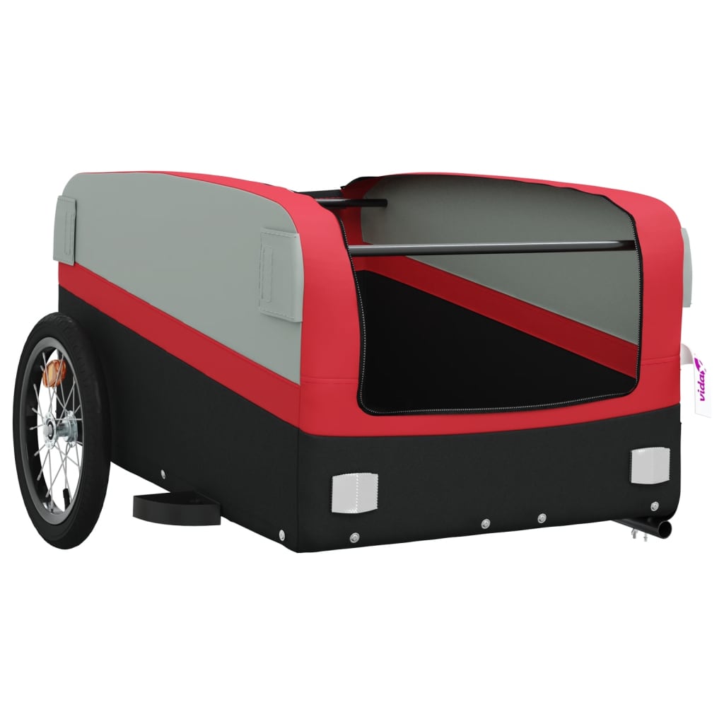 Cykeltrailer Sort og Rød 45 kg Jern