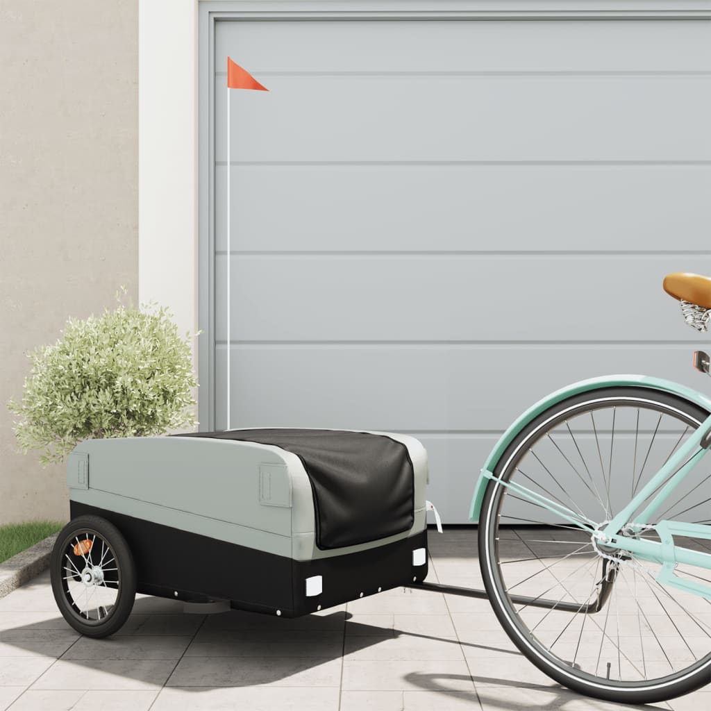 Cykeltrailer Sort og Grå 45 kg Jern