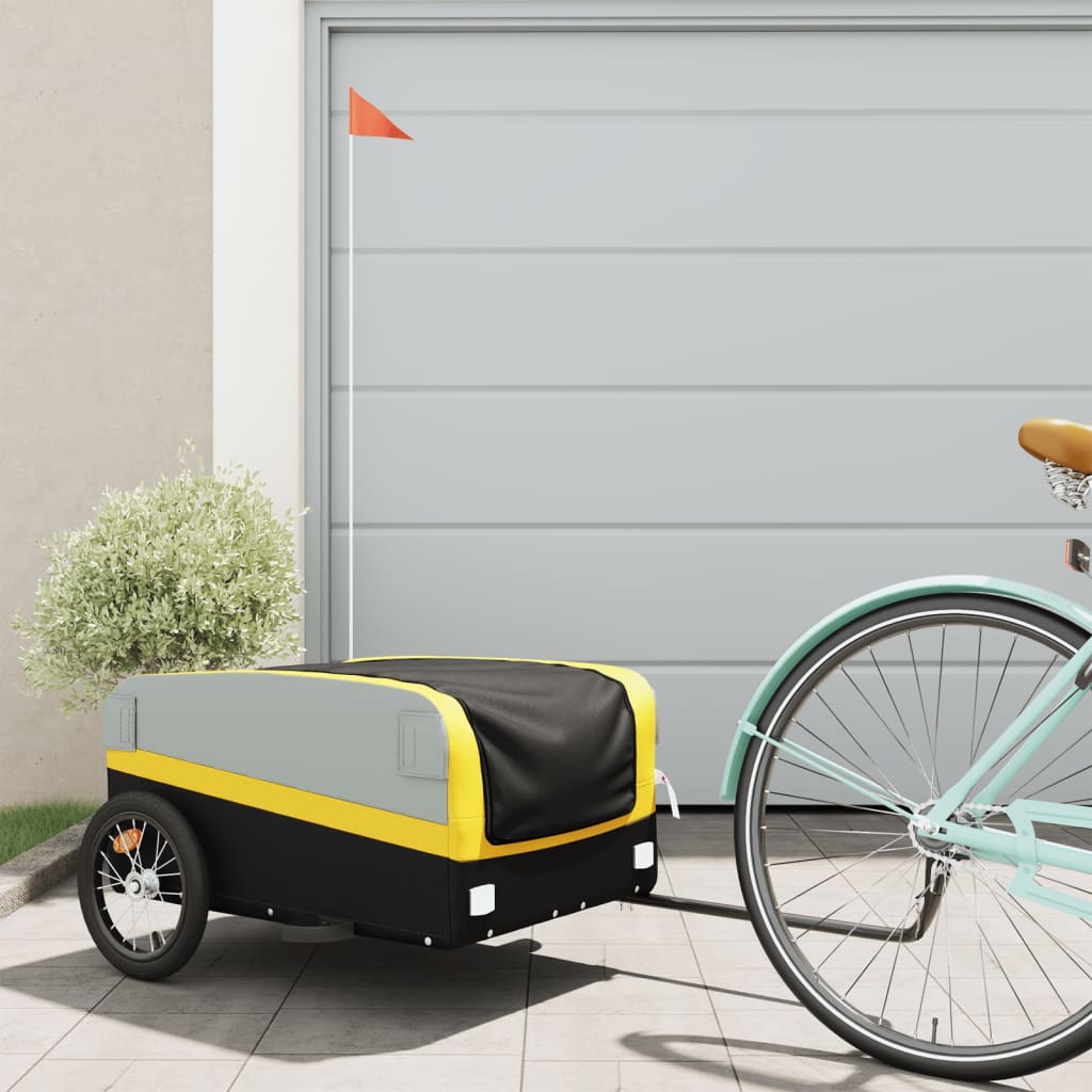 Cykeltrailer Sort og Gul 45 kg Jern