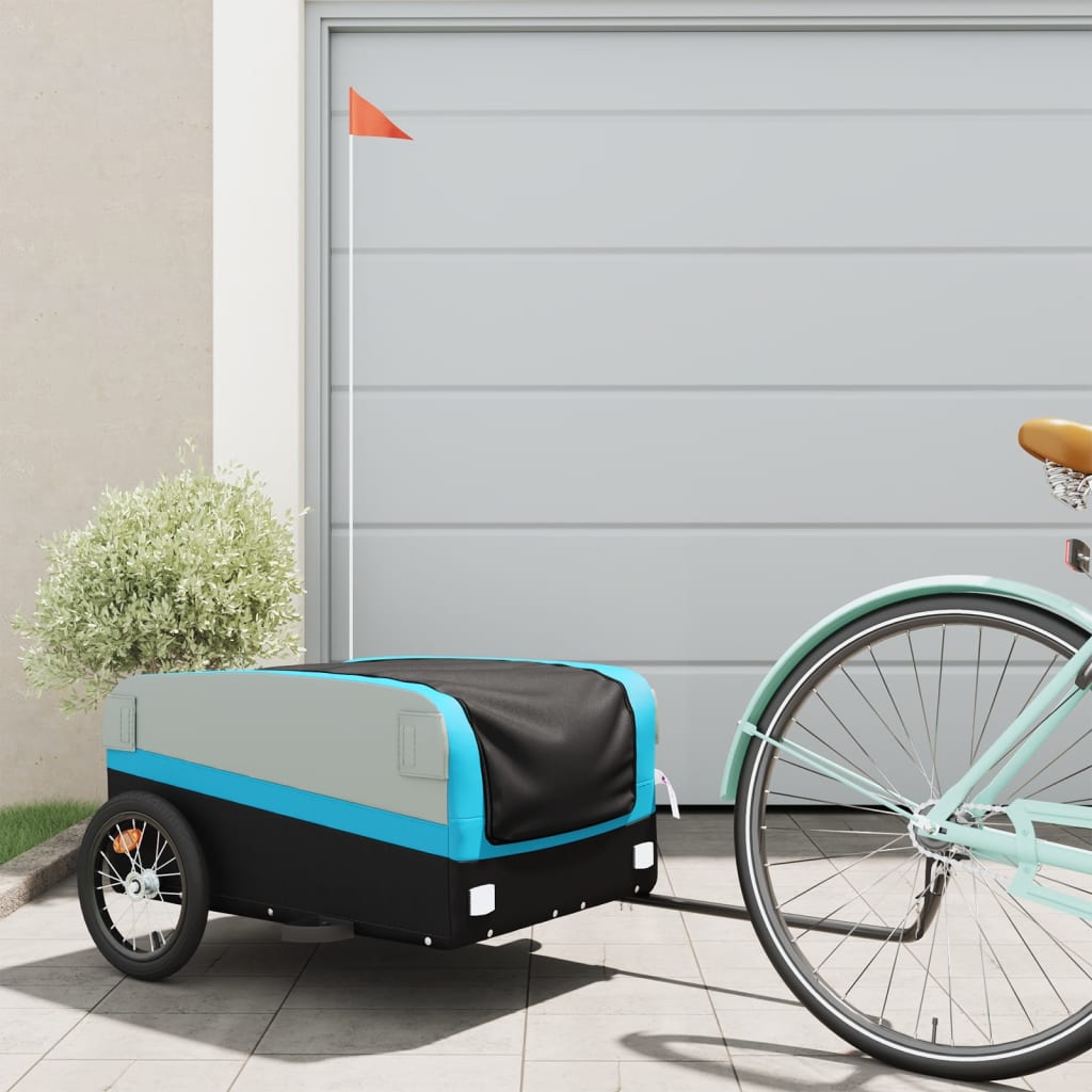 Cykeltrailer Sort og Blå 45 kg Jern