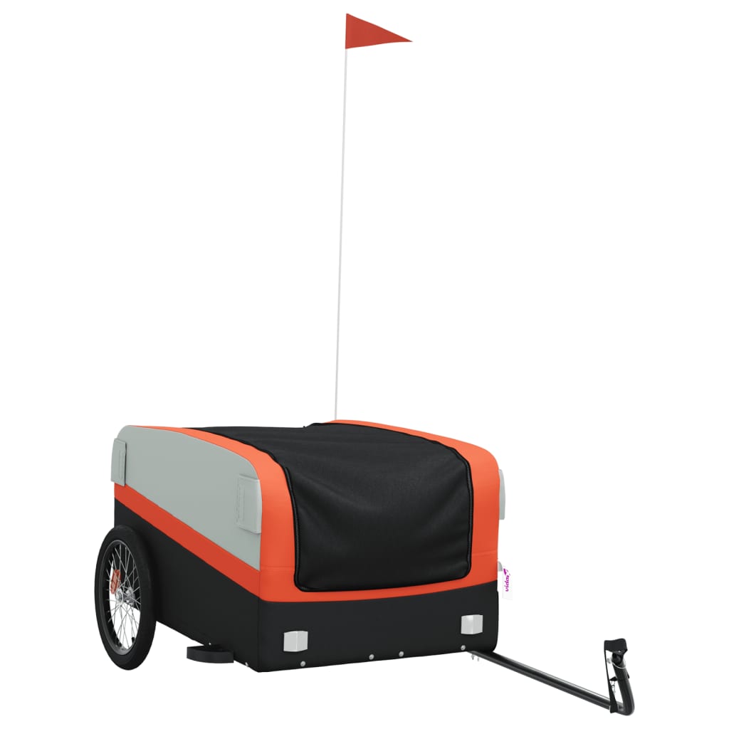 Cykeltrailer Sort og Orange 45 kg Jern