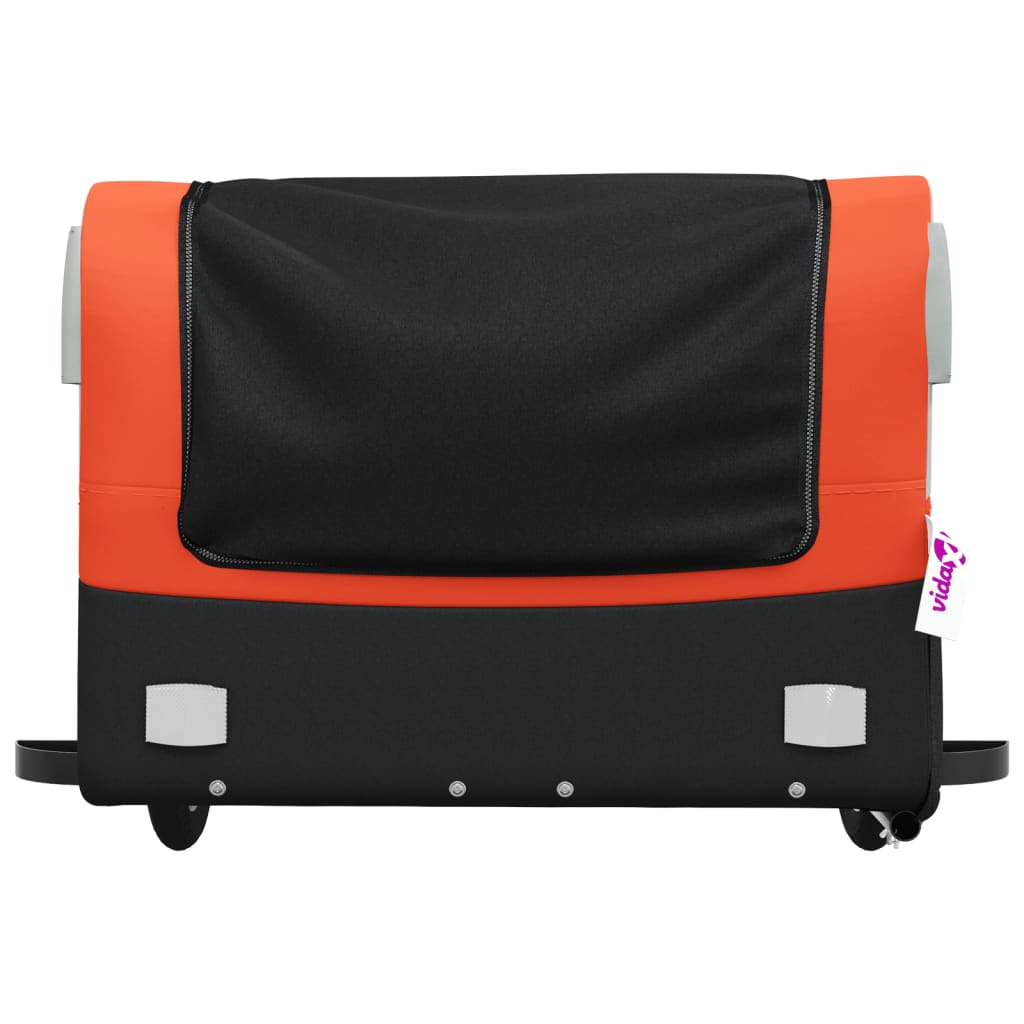 Cykeltrailer Sort og Orange 45 kg Jern