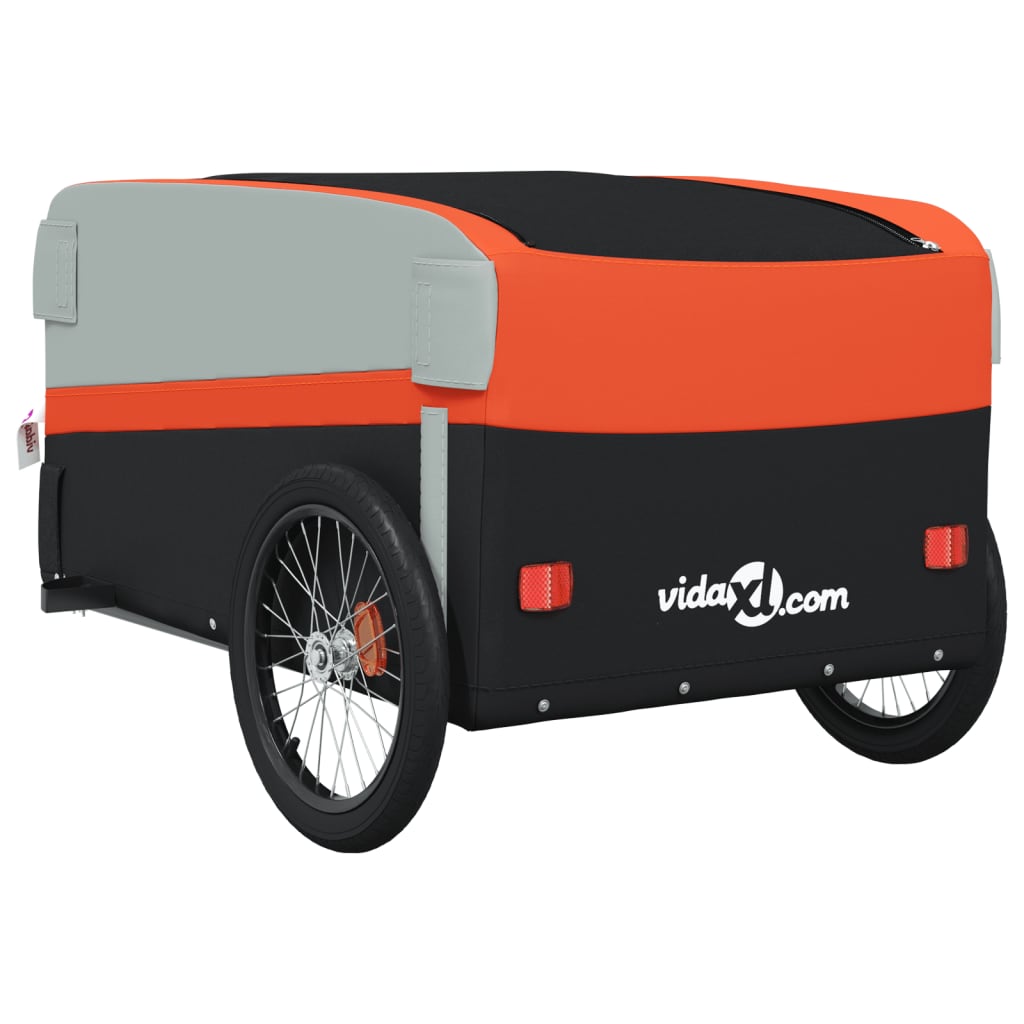 Cykeltrailer Sort og Orange 45 kg Jern
