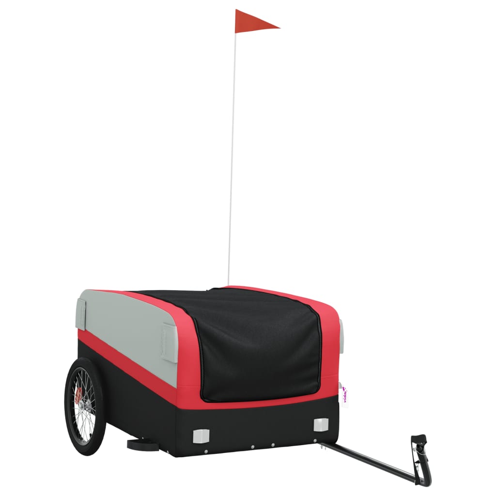 Cykeltrailer Sort og Rød 45 kg Jern