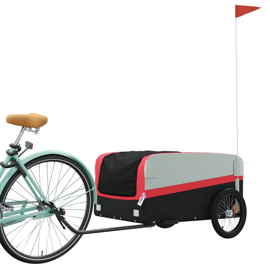 Cykeltrailer Sort og Rød 45 kg Jern
