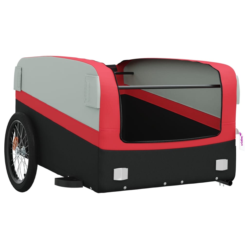 Cykeltrailer Sort og Rød 45 kg Jern