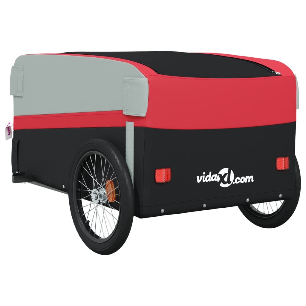 Cykeltrailer Sort og Rød 45 kg Jern