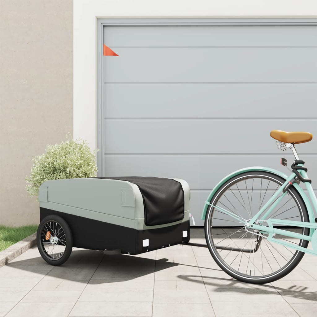Cykeltrailer Sort og Grå 45 kg Jern