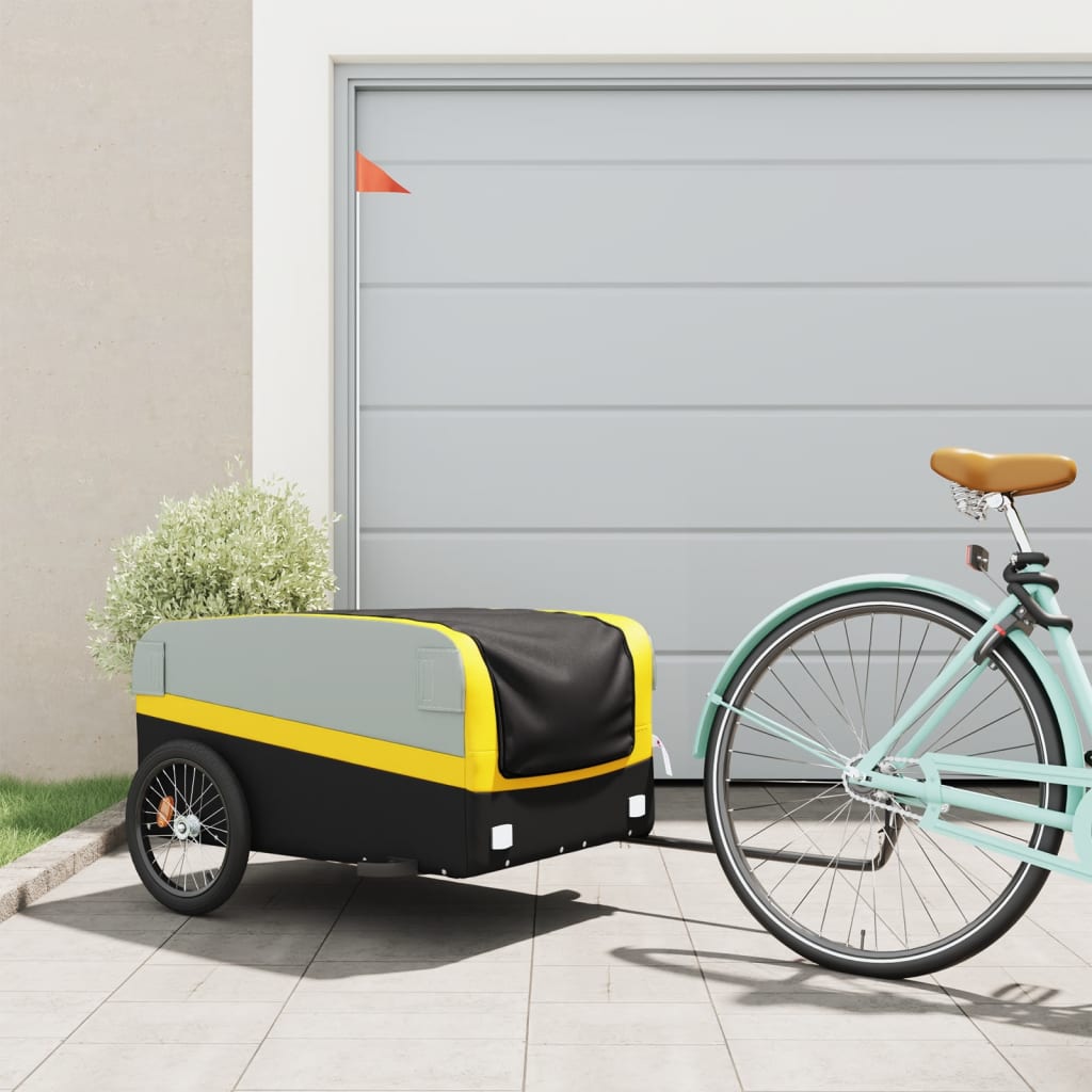 Cykeltrailer Sort og Gul 45 kg Jern