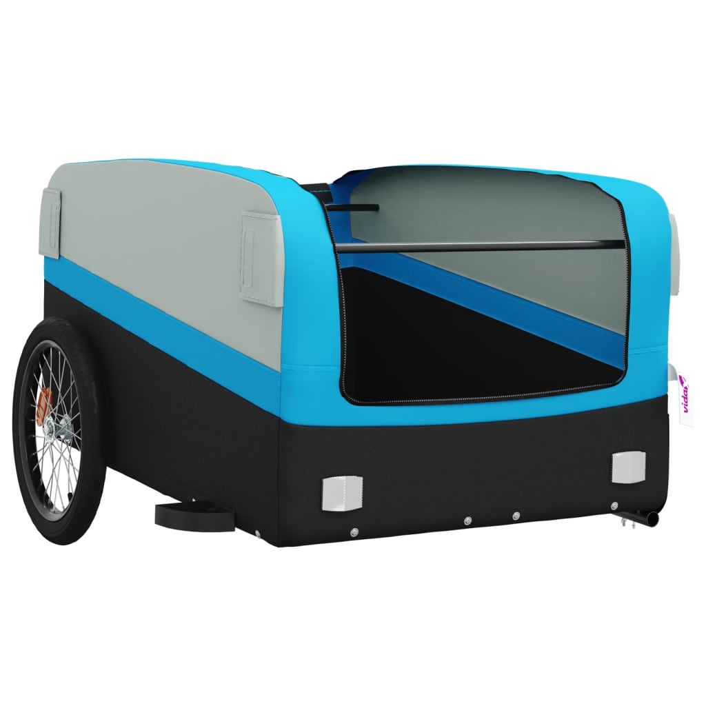 Cykeltrailer Sort og Blå 45 kg Jern