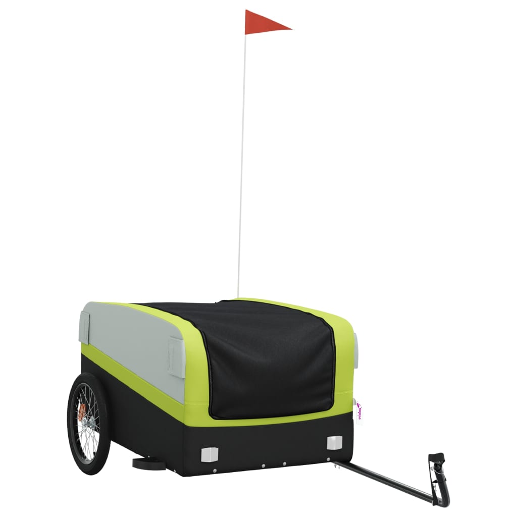 Cykeltrailer Sort og Grøn 45 kg Jern