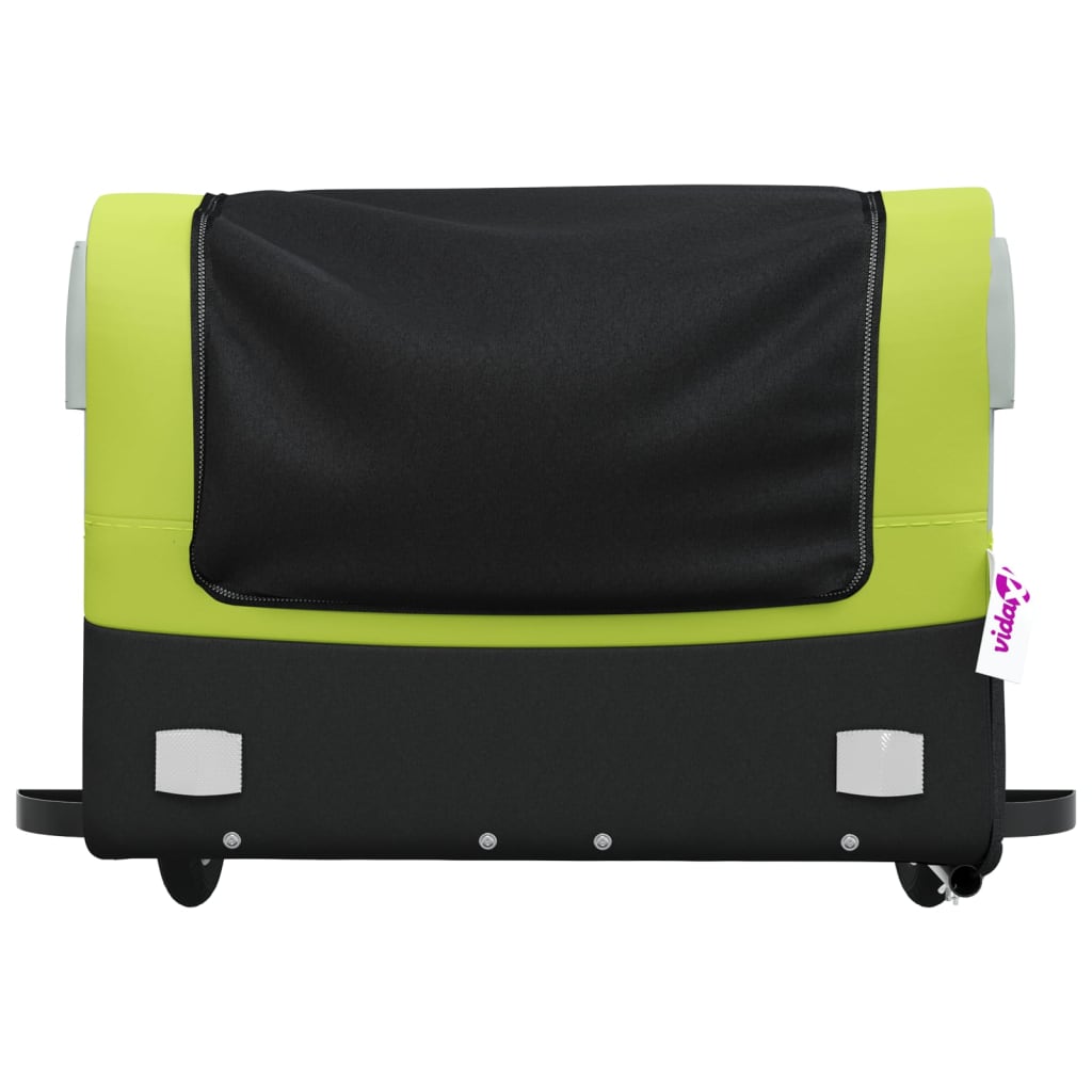 Cykeltrailer Sort og Grøn 45 kg Jern