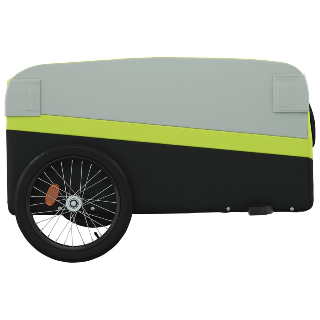 Cykeltrailer Sort og Grøn 45 kg Jern