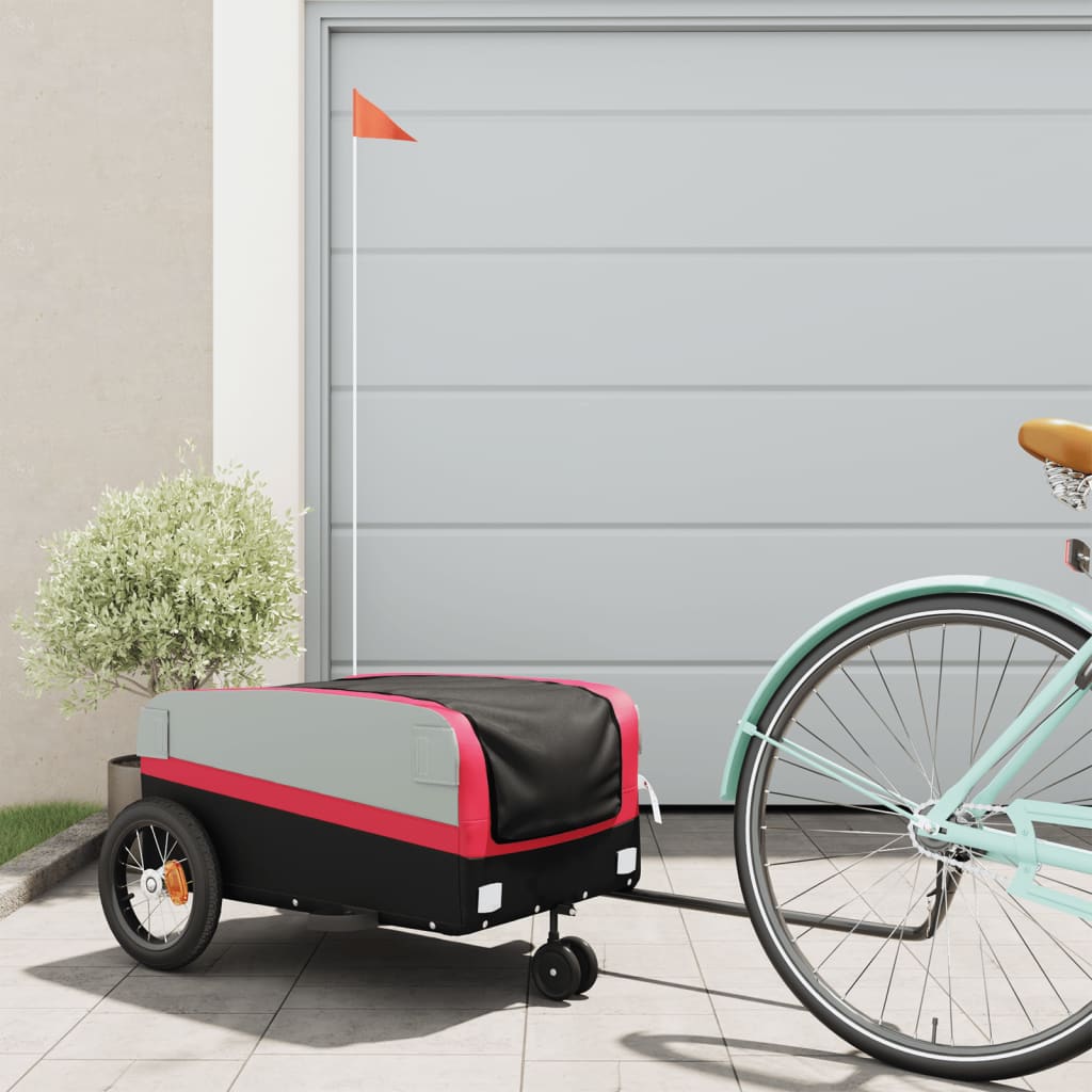 Cykeltrailer Sort og Rød 30 kg Jern
