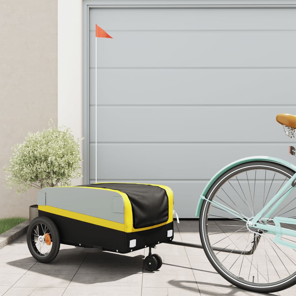 Cykeltrailer Sort og Gul 30 kg Jern