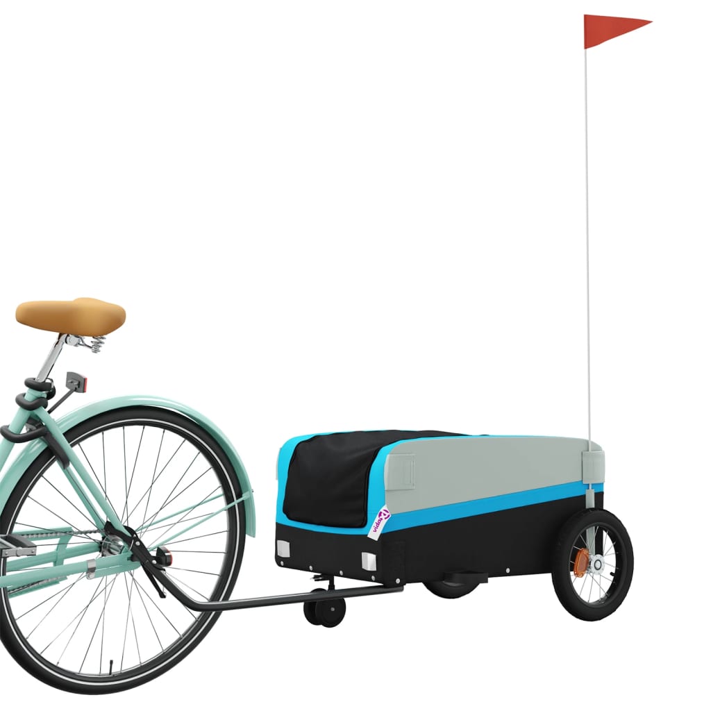 Cykeltrailer Sort og Blå 30 kg Jern