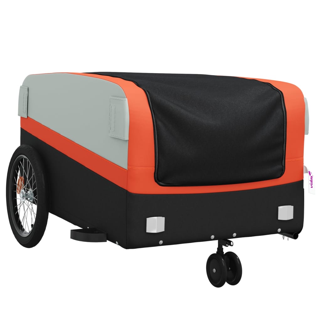 Cykeltrailer Sort og Orange 45 kg Jern