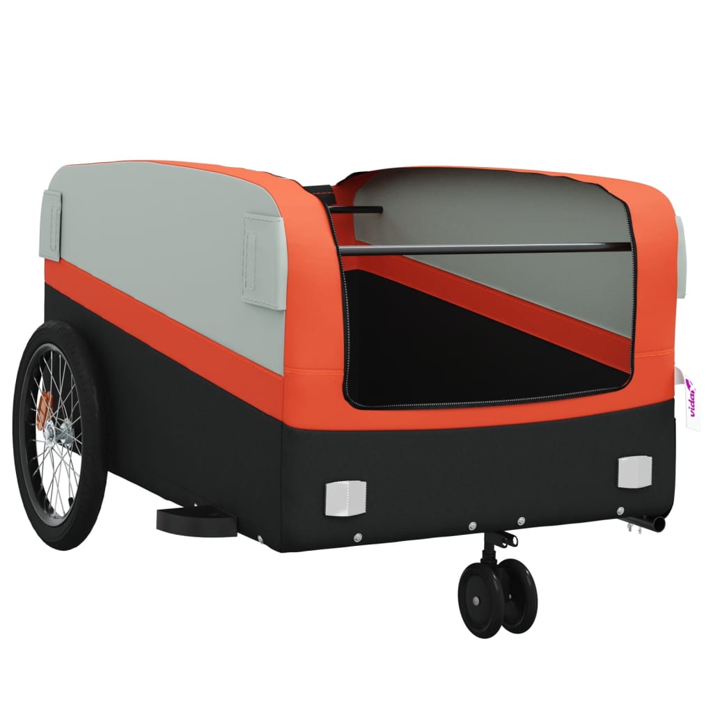 Cykeltrailer Sort og Orange 45 kg Jern