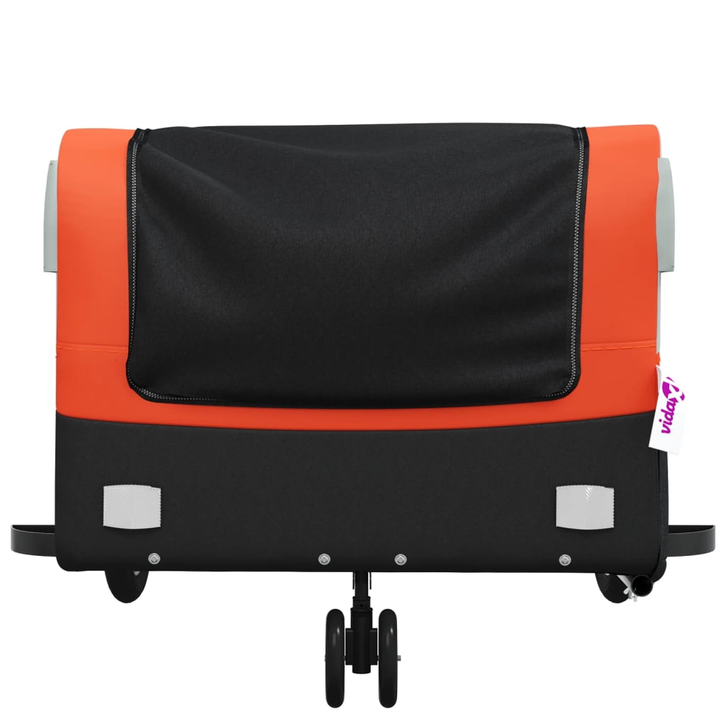 Cykeltrailer Sort og Orange 45 kg Jern