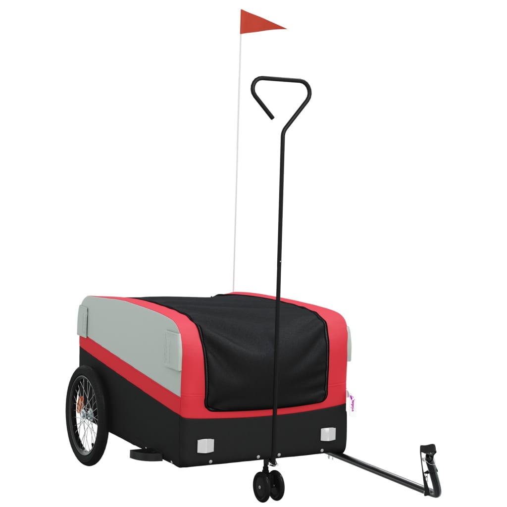 Cykeltrailer Sort og Rød 45 kg Jern