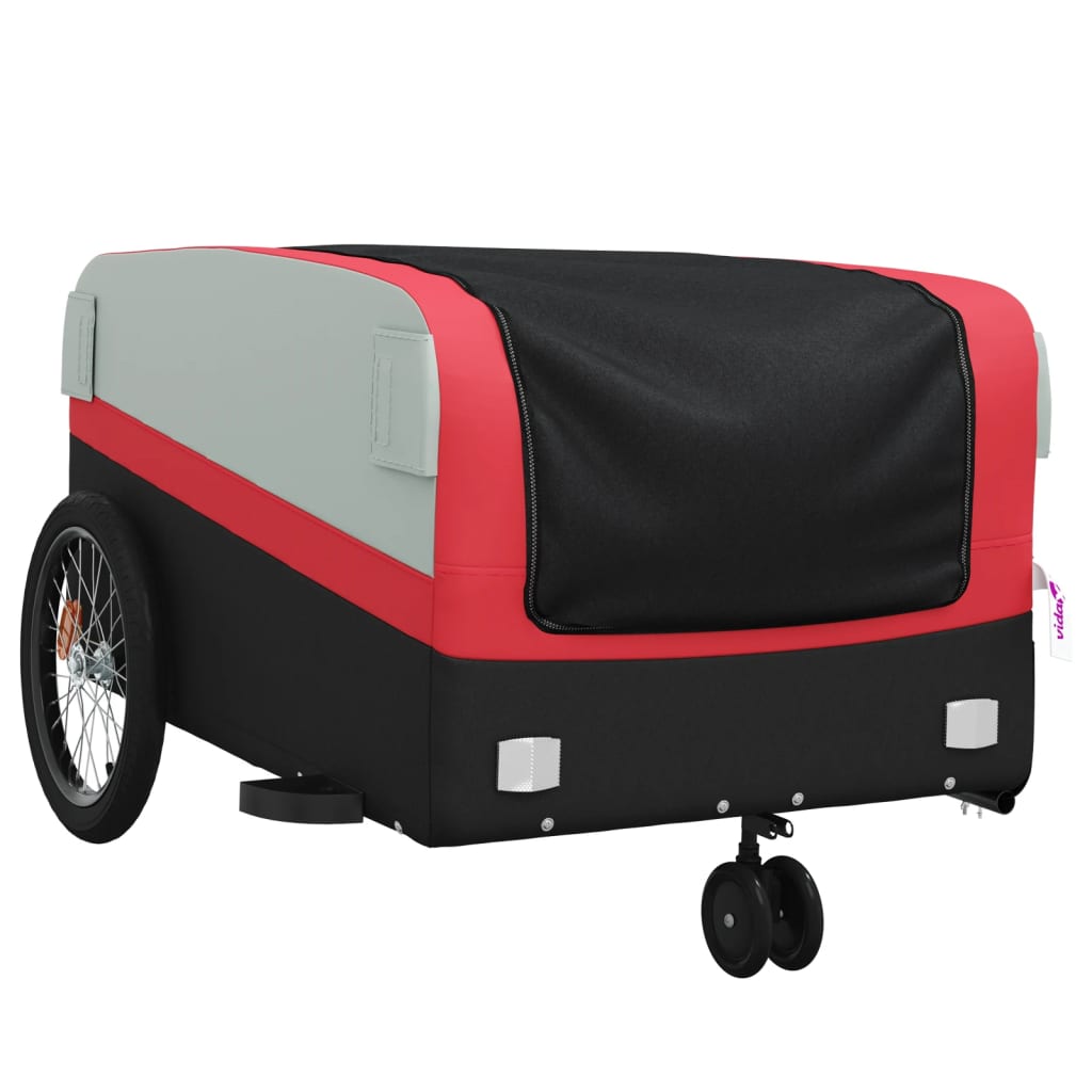 Cykeltrailer Sort og Rød 45 kg Jern