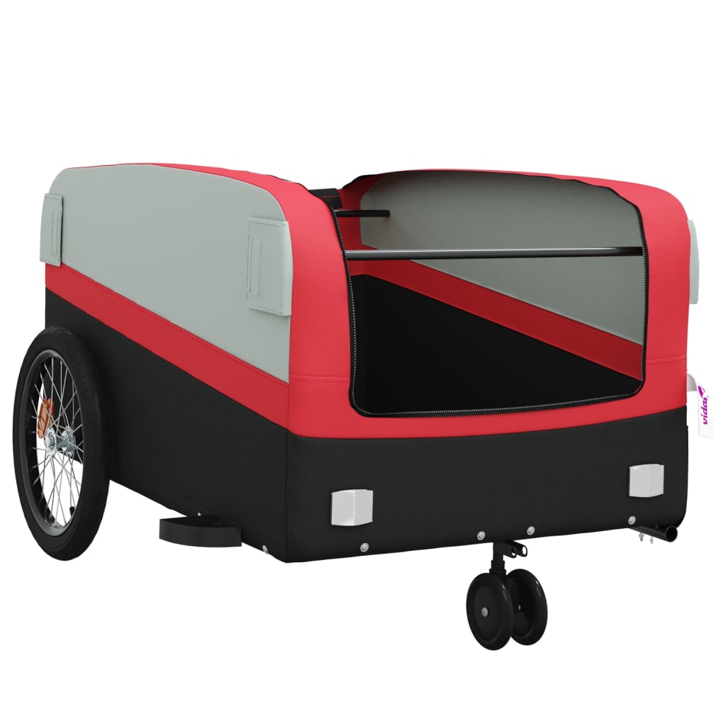 Cykeltrailer Sort og Rød 45 kg Jern