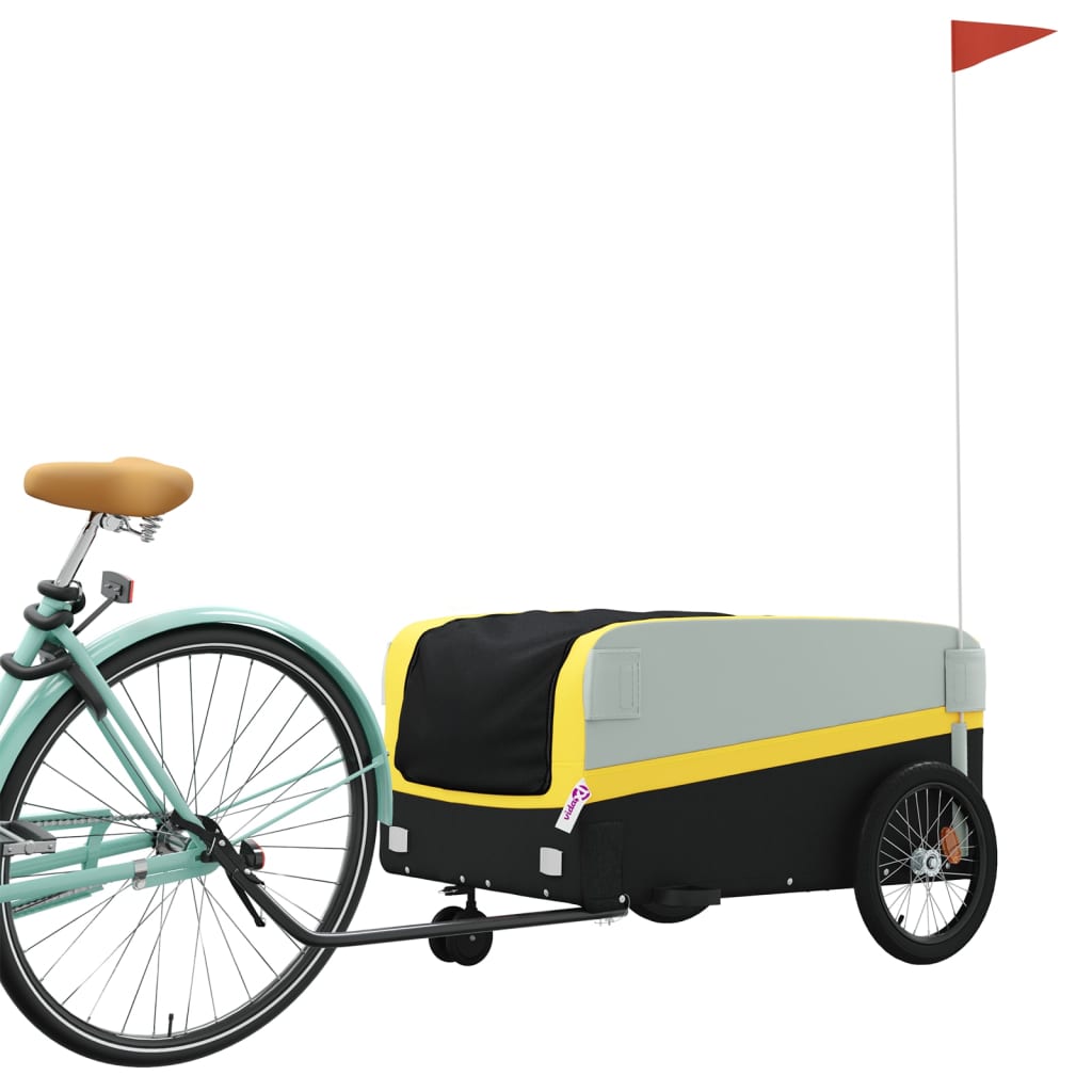 Cykeltrailer Sort og Gul 45 kg Jern