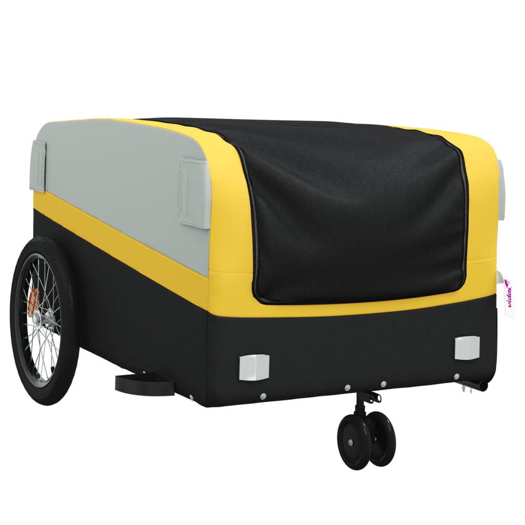Cykeltrailer Sort og Gul 45 kg Jern