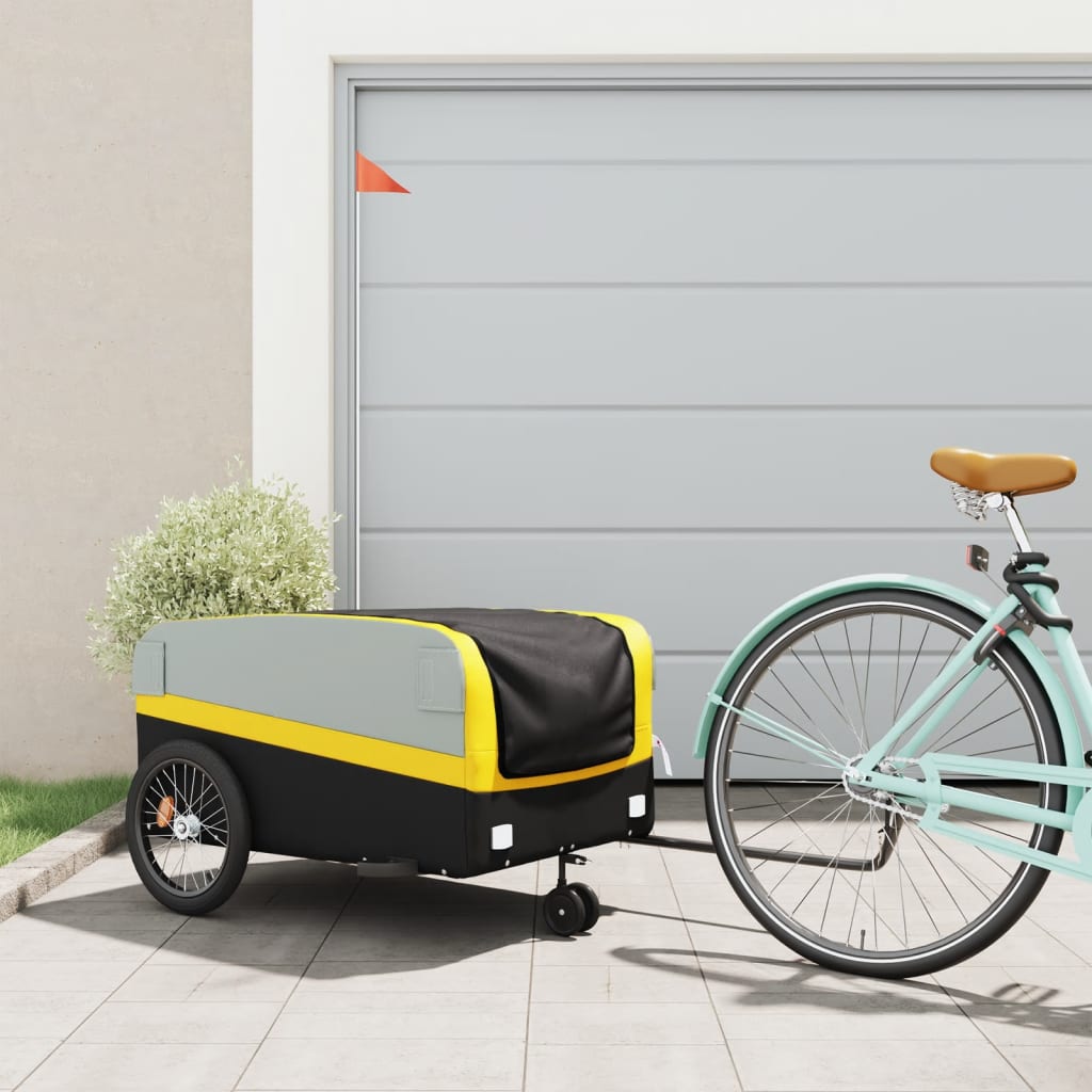 Cykeltrailer Sort og Gul 45 kg Jern