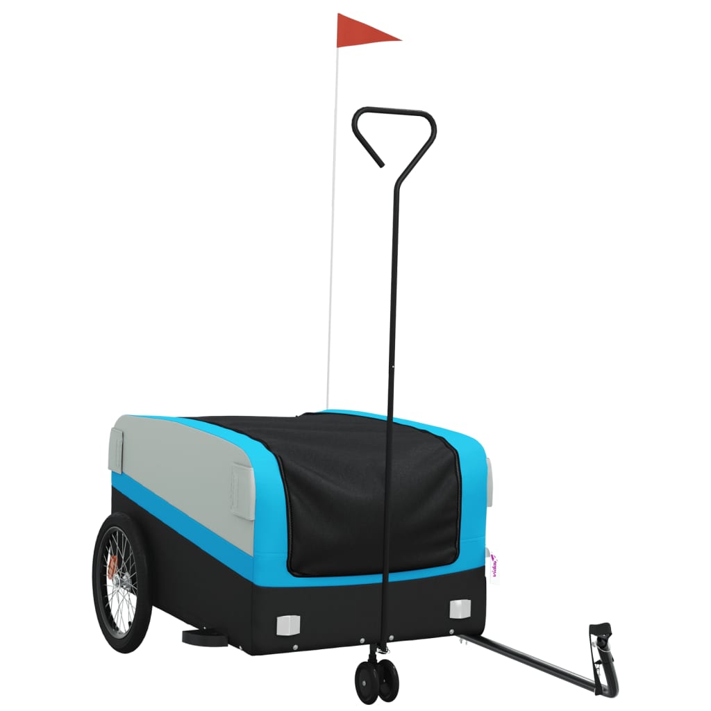 Cykeltrailer Sort og Blå 45 kg Jern