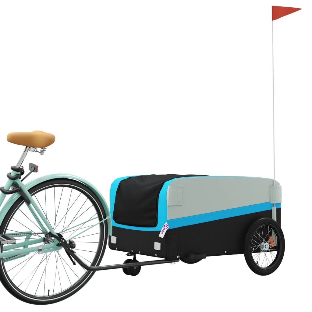 Cykeltrailer Sort og Blå 45 kg Jern