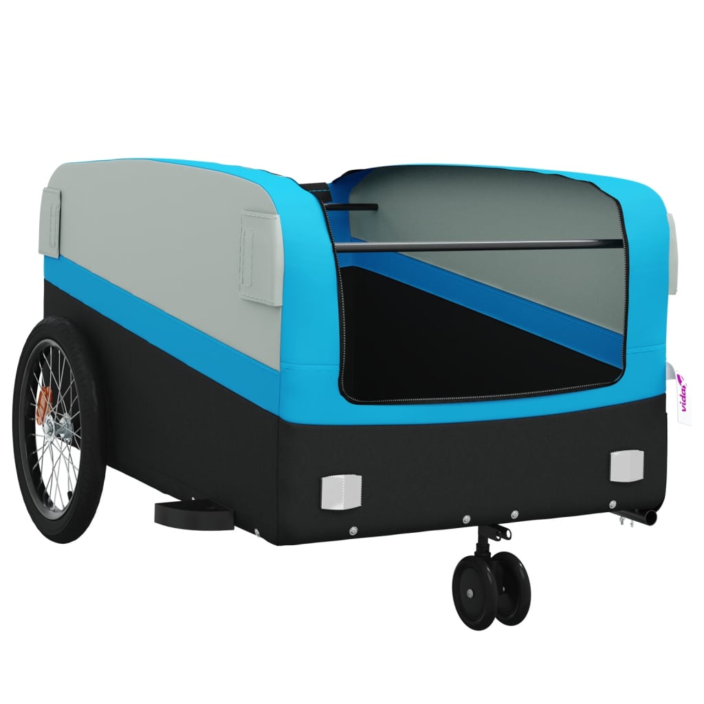Cykeltrailer Sort og Blå 45 kg Jern