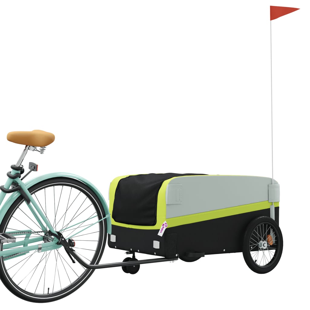 Cykeltrailer Sort og Grøn 45 kg Jern