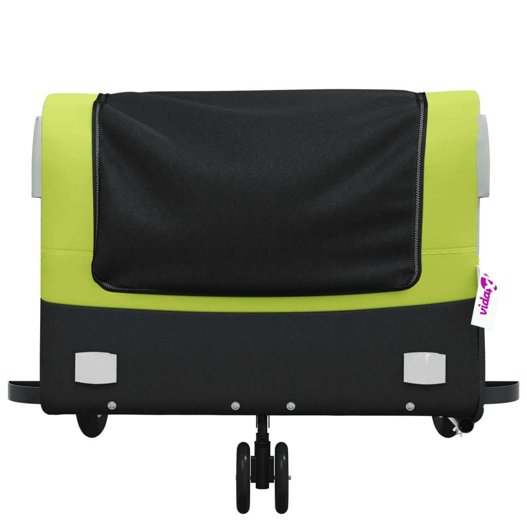 Cykeltrailer Sort og Grøn 45 kg Jern