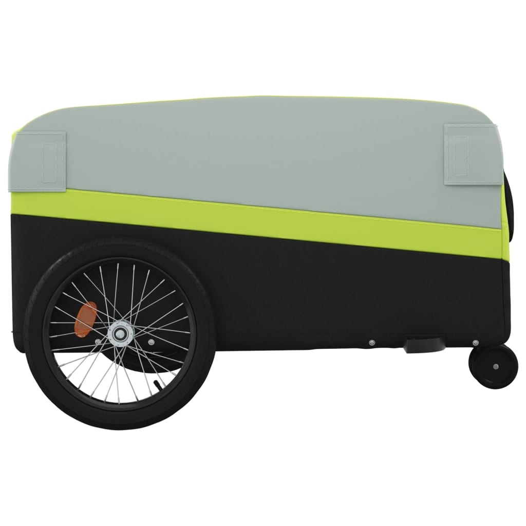 Cykeltrailer Sort og Grøn 45 kg Jern