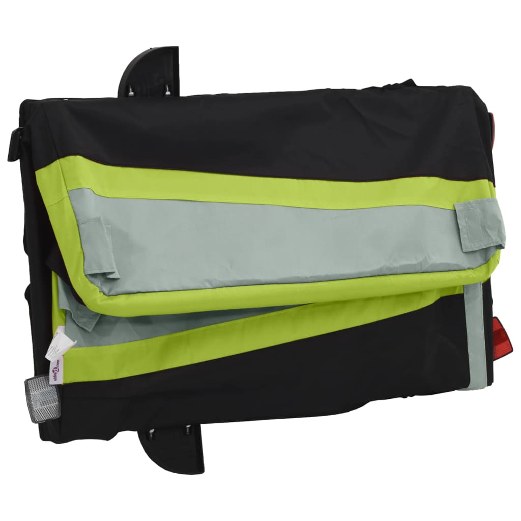 Cykeltrailer Sort og Grøn 45 kg Jern